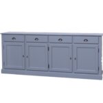 Landelijk dressoir met 4 lades en 4 deuren. gemaakt van massief hout in de kleur blauw grijs. kan op maat gemaakt worden. Villa Laura