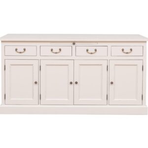 landelijk dressoir met lades, deuren uitschuifbare plank voor veel opbergruimte. Gemaakt van massief hout in de kleur wit. Het kan op maat gemaakt worden. Villa Laura