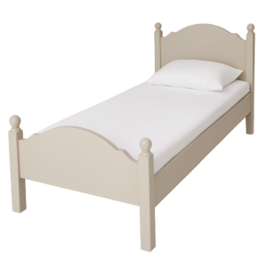 Landelijke, klassieke, extravagante kinderbed. Gemaakt van massief hout eiken in de kleur wit. Het bed kan op verschillende manieren geverfd worden in verschillende kleuren en kan op maat gemaakt worden. Villa Laura