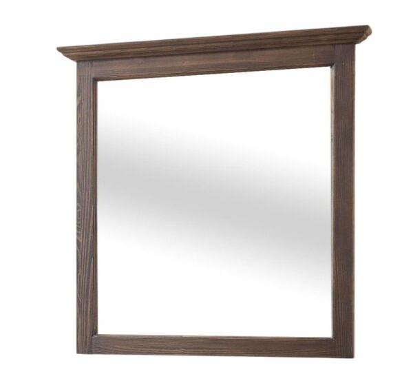 Landelijke vierkante spiegel met houten lijst. Gemaakt van massief eiken hout in de kleur walnoot, wenge, kersen hout. Het meubel kan op verschillende manieren geverfd worden in verschillende kleuren en kan op maat gemaakt worden. Villa Laura