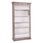 Landelijke boekenkast met zes verstelbare open vakken. Gemaakt van massief eiken hout in de kleur rustiek met witte binnenkant. Het meubel kan op verschillende manieren geverfd worden in verschillende kleuren en kan op maat gemaakt worden. Villa Laura