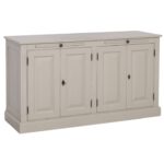 landelijk dressoir met 2 uitschuifbare planken. gemaakt van massief hout in de kleur zand, beige, licht grijs. kan op maat gemaakt worden. Villa Laura