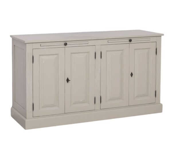 landelijk dressoir met 2 uitschuifbare planken. gemaakt van massief hout in de kleur zand, beige, licht grijs. kan op maat gemaakt worden. Villa Laura