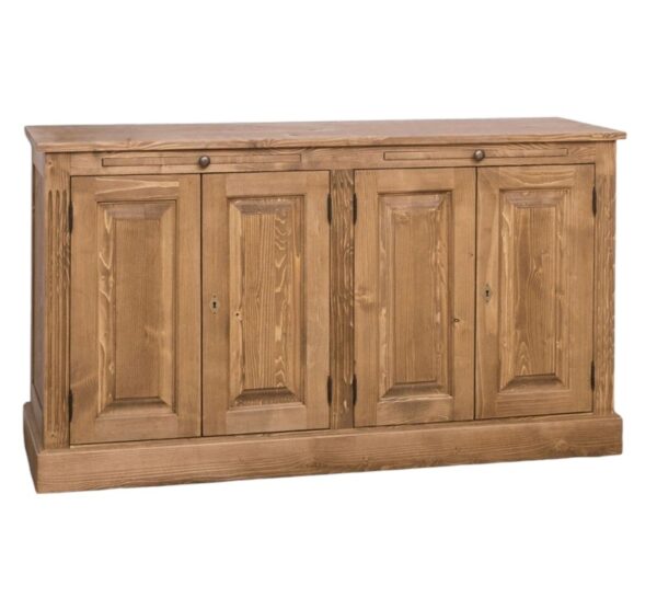 landelijk dressoir met 2 uitschuifbare planken. gemaakt van massief hout in de kleur naturel warm bruin. kan op maat gemaakt worden. Villa Laura