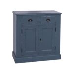 Landelijk dressoir met 2 lades en 2 deuren gemaakt van massief hout in de kleur donker blauw. kan op maat gemaakt worden. Villa Laura