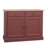 landelijk klassiek dressoir met schuifdeuren en lades voor veel opbergruimte. Gemaakt van massief hout in de kleur bordeaux rood. Het kan op maat gemaakt worden. Villa Laura