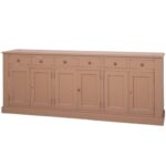 landelijk dressoir met 6 lades en 6 deuren. gemaakt van massief hout in de kleur mokka bruin, taupe. kan op maat gemaakt worden. Villa Laura
