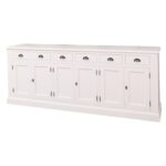 landelijk dressoir met 6 lades en 6 deuren. gemaakt van massief hout in de kleur wit. kan op maat gemaakt worden. Villa Laura