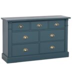 landelijk, klassiek, extravagante ladekast. het heeft 7 lades voor veel opbergruimte. Gemaakt van massief hout in de kleur donker blauw. Het kan op maat gemaakt worden. Villa Laura