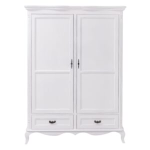 Brocante romantische kledingkast Versailles met Queen Ann poten - 140 cm (PS730)