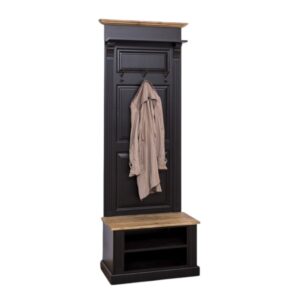Houten halmeubel/kapstok met bankje - 80 cm of maatwerk (PS537)