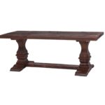 landelijke, klassieke, koloniale kasteeltafel / kloostertafel met kolompoten met de afmeting 210 cm. Gemaakt van massief hout in de kleur donker bruin eiken, wenge, walnoot hout. Het kan op maat gemaakt worden. Villa Laura