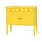 landelijke, moderne, extravargante dressoir/sidetable op hoge poten. het heeft lades en deuren voor veel opbergruimte. Gemaakt van massief hout eiken in de kleur geel. Het kan op maat gemaakt worden. Villa Laura