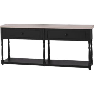 Winkeldisplay met gedraaide poten en legplank - 2 lades - maatwerk (PS29)