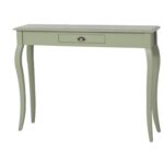 Brocante Sidetable met in het midden één lade. Gemaakt van massief hout in de kleur groen. De lade gaat open door middel van een komgreep. De kast kan op verschillende manieren geverfd worden in verschillende kleuren en kan op maat gemaakt worden. Villa Laura