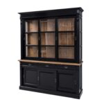 Landelijk klassieke bibliotheekkast met deuren. de planken in de kast zijn verstelbaar. Gemaakt van massief hout eiken in de kleur zwart. Het kan op maat gemaakt worden. Villa Laura