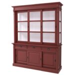 Landelijk klassieke bibliotheekkast met deuren. de planken in de kast zijn verstelbaar. Gemaakt van massief hout eiken in de kleur rood. Het kan op maat gemaakt worden. Villa Laura