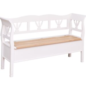 Romantisch houten bankje met opbergruimte  - 163 cm - maatwerk (PS153)