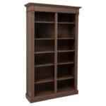 Landelijke boekenkast met twaalf open vakken en twee uitschuifbare planken. Gemaakt van massief eiken hout in de kleur mokka donker bruin. Het meubel kan op verschillende manieren geverfd worden in verschillende kleuren en kan op maat gemaakt worden. Villa Laura