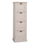 Landelijke hoge dossierkast/opbergkast met 4 vakken. Gemaakt van massief eiken hout in de kleur zand, beige. Het meubel kan op verschillende manieren geverfd worden in verschillende kleuren en kan op maat gemaakt worden. Villa Laura