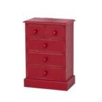 landelijke, klassieke, extravagante nachtkastje met veel laadjes voor opbergruimte. Gemaakt van massief hout eiken in de kleur rood vintagelook. Het kan op maat gemaakt worden.