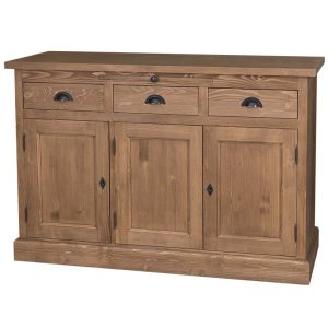 landelijk dressoir met lades, deuren uitschuifbare plank voor veel opbergruimte. Gemaakt van massief hout in de kleur warm bruin. Het kan op maat gemaakt worden. Villa Laura