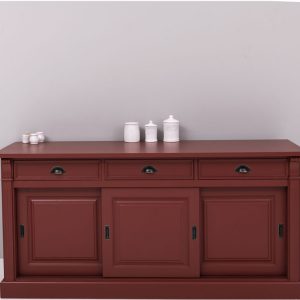 landelijk dressoir met 3 lades en 3 uitschuifbare deuren. gemaakt van massief hout in de kleur kastanje roodbruin. kan op maat gemaakt worden. Villa Laura