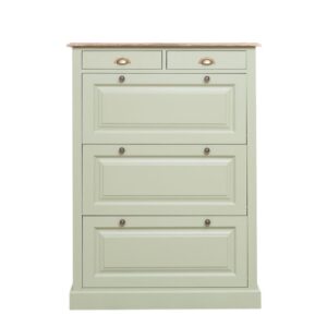 Landelijk houten schoenenkast met kleppen en sleutellades (PS415)