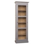 Landelijke vitrinekast met deur met glas. Gemaakt van massief eiken hout in de kleur grijs en binnenkant bruin hout. Het meubel kan op verschillende manieren geverfd worden in verschillende kleuren en kan op maat gemaakt worden. Villa Laura