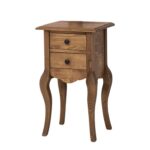 Landelijke plantentafel/zuil/ladekast/nachtkastje met twee lades. Gemaakt van massief eiken hout in de kleur blauwgrijs. Het meubel kan op verschillende manieren geverfd worden in verschillende kleuren en kan op maat gemaakt worden. Villa Laura
