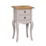 Landelijke plantentafel/zuil/ladekast/nachtkastje met twee lades. Gemaakt van massief eiken hout in de kleur blauwgrijs. Het meubel kan op verschillende manieren geverfd worden in verschillende kleuren en kan op maat gemaakt worden. Villa Laura