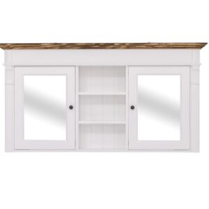 Landelijk hangkast/spiegelkast voor badkamer met planken - 154 cm (PS717)