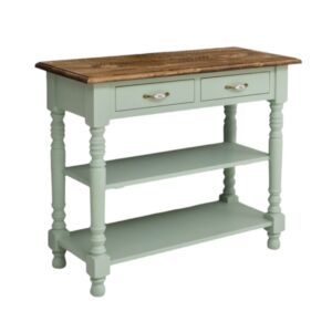 Houten sidetable Tilburg met bolpoten - maatwerk - 2 lades (PS708)