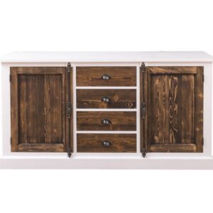 Dressoir met glazen deuren met espagnoletsluiting - 184 cm of maatwerk (PS481bas)