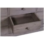 Landelijke ladekast met 9 grote lades en 3 uitschuifbare planken. Gemaakt van massief eiken hout in de kleur wax finish grijs. Het meubel kan op verschillende manieren geverfd worden in verschillende kleuren en kan op maat gemaakt worden. Villa Laura