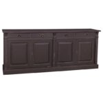 landelijk klassiek dressoir met 4 lades en 4 deuren voor veel opbergruimte. Gemaakt van massief hout eiken in de kleur pure chocolade. Het kan op maat gemaakt worden. Villa Laura