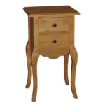 Landelijke plantentafel/zuil/ladekast/nachtkastje met twee lades. Gemaakt van massief eiken hout in de kleur naturel. Het meubel kan op verschillende manieren geverfd worden in verschillende kleuren en kan op maat gemaakt worden. Villa Laura