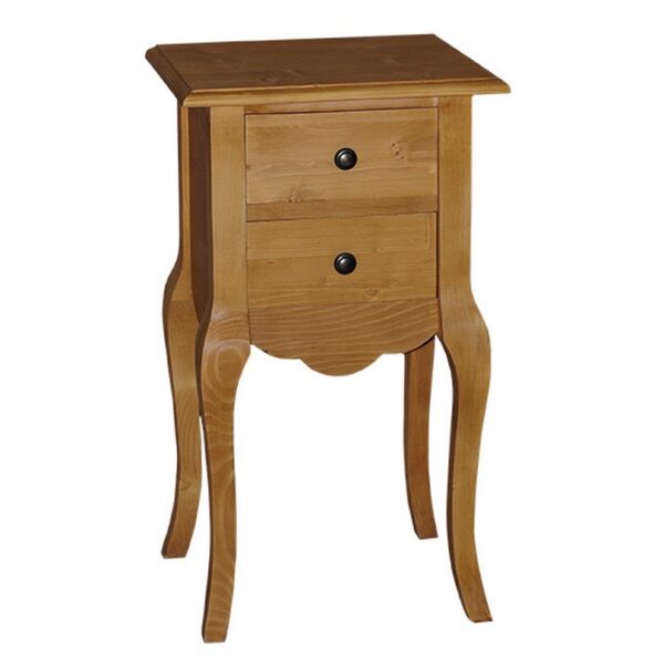 Landelijke plantentafel/zuil/ladekast/nachtkastje met twee lades. Gemaakt van massief eiken hout in de kleur naturel. Het meubel kan op verschillende manieren geverfd worden in verschillende kleuren en kan op maat gemaakt worden. Villa Laura