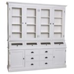 landelijk klassiek buffetkast (apothekerskast) met deuren, lades en glazen kleppen voor veel opbergruimte. Gemaakt van massief hout eiken in de kleur gebroken wit/ral9010. Het kan op maat gemaakt worden. Villa Laura
