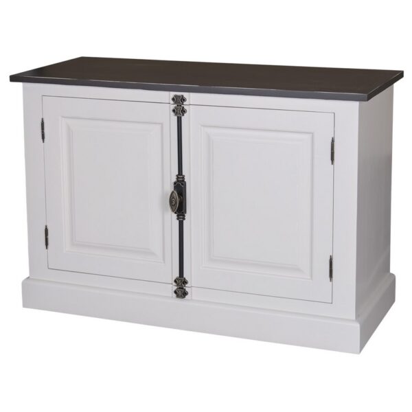 landelijk dressoir met 2 deuren. gemaakt van massief hout in de kleur wit met een wenge eiken blad. kan op maat gemaakt worden. Villa Laura.