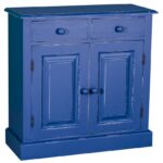 landelijk dressoir met 2 lades en deuren. gemaakt van massief hout in de kleur nacht blauw vintagelook. kan op maat gemaakt worden. Villa Laura