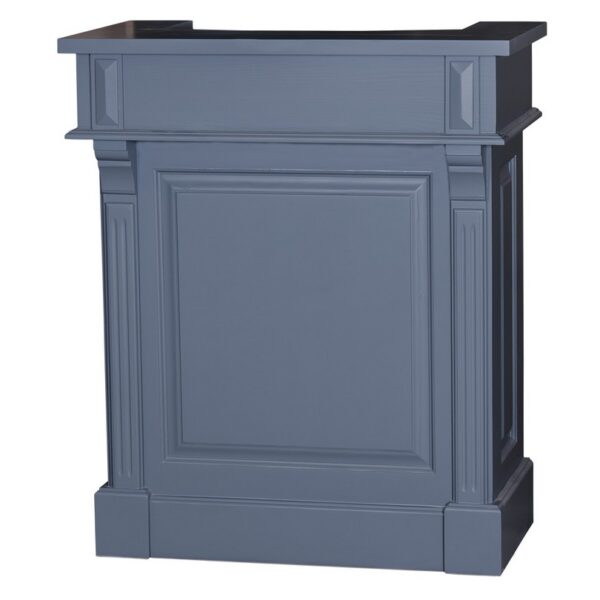 Landelijke bar met twee open vakken en een lade voor opbergruimte. Gemaakt van massief eiken hout in de kleur blauw. Het meubel kan op verschillende manieren geverfd worden in verschillende kleuren en kan op maat gemaakt worden. Villa Laura