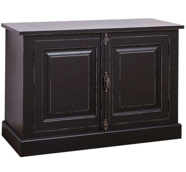 landelijk dressoir met 2 deuren. gemaakt van massief hout in de kleur zwart. kan op maat gemaakt worden. Villa Laura.