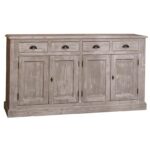 landelijk dressoir met 4 lades en 4 deuren. gemaakt van massief hout in de kleur grey wash. kan op maat gemaakt worden. Villa Laura