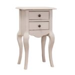Landelijke plantentafel/zuil/ladekast/nachtkastje met twee lades. Gemaakt van massief eiken hout in de kleur taupe. Het meubel kan op verschillende manieren geverfd worden in verschillende kleuren en kan op maat gemaakt worden. Villa Laura