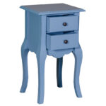 Landelijke plantentafel/zuil/ladekast/nachtkastje met twee lades. Gemaakt van massief eiken hout in de kleur blauw. Het meubel kan op verschillende manieren geverfd worden in verschillende kleuren en kan op maat gemaakt worden. Villa Laura