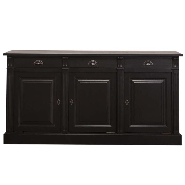 landelijk dressoir met lades, deuren uitschuifbare plank voor veel opbergruimte. Gemaakt van massief hout in de kleur wenge. Het kan op maat gemaakt worden. Villa Laura