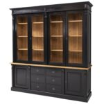 landelijke buffetkast, vitrinekast van massief hout. kan op maat gemaakt worden. in de kleur zwart. Villa Laura