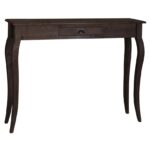 Brocante Sidetable met in het midden één lade. Gemaakt van massief hout in de kleur wax finish zwartbruin. De lade gaat open door middel van een komgreep. De kast kan op verschillende manieren geverfd worden in verschillende kleuren en kan op maat gemaakt worden. Villa Laura