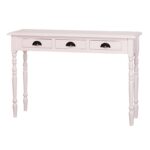 Landelijke side table met 3 lades. Gemaakt van massief hout in de kleur wit. De side table kan op verschillende manieren geverfd worden in verschillende kleuren en kan op maat gemaakt worden. Villa Laura